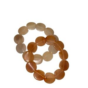 Elegant Brown and Cream Beaded Bracelet Set